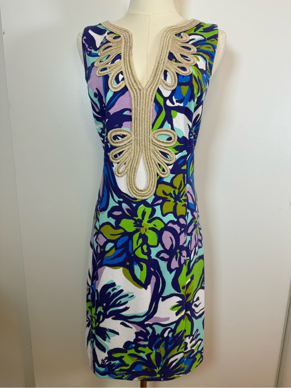 Lilly Pulitzer Sleeveless Floral Swim Cover-Up in Blue, Green & Purple